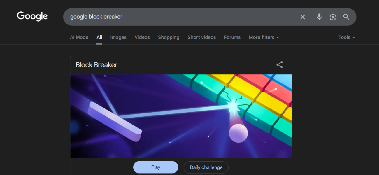 Google Block Breaker